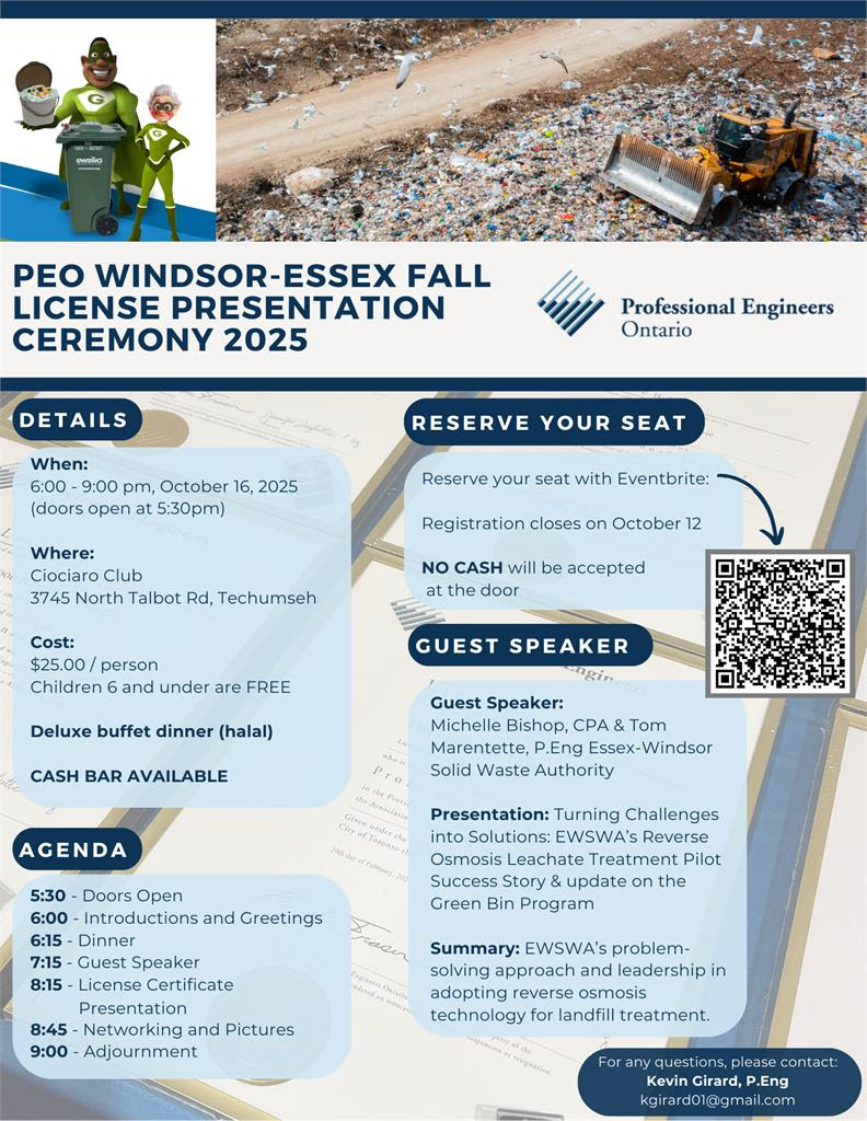 PEO Windsor Essex Fall 2025 License Presentation Ceremony 