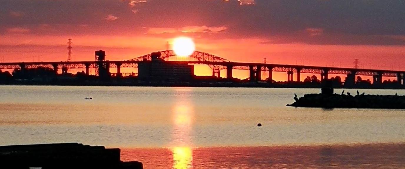 Sunrise picture of Burlington Skyway bridge