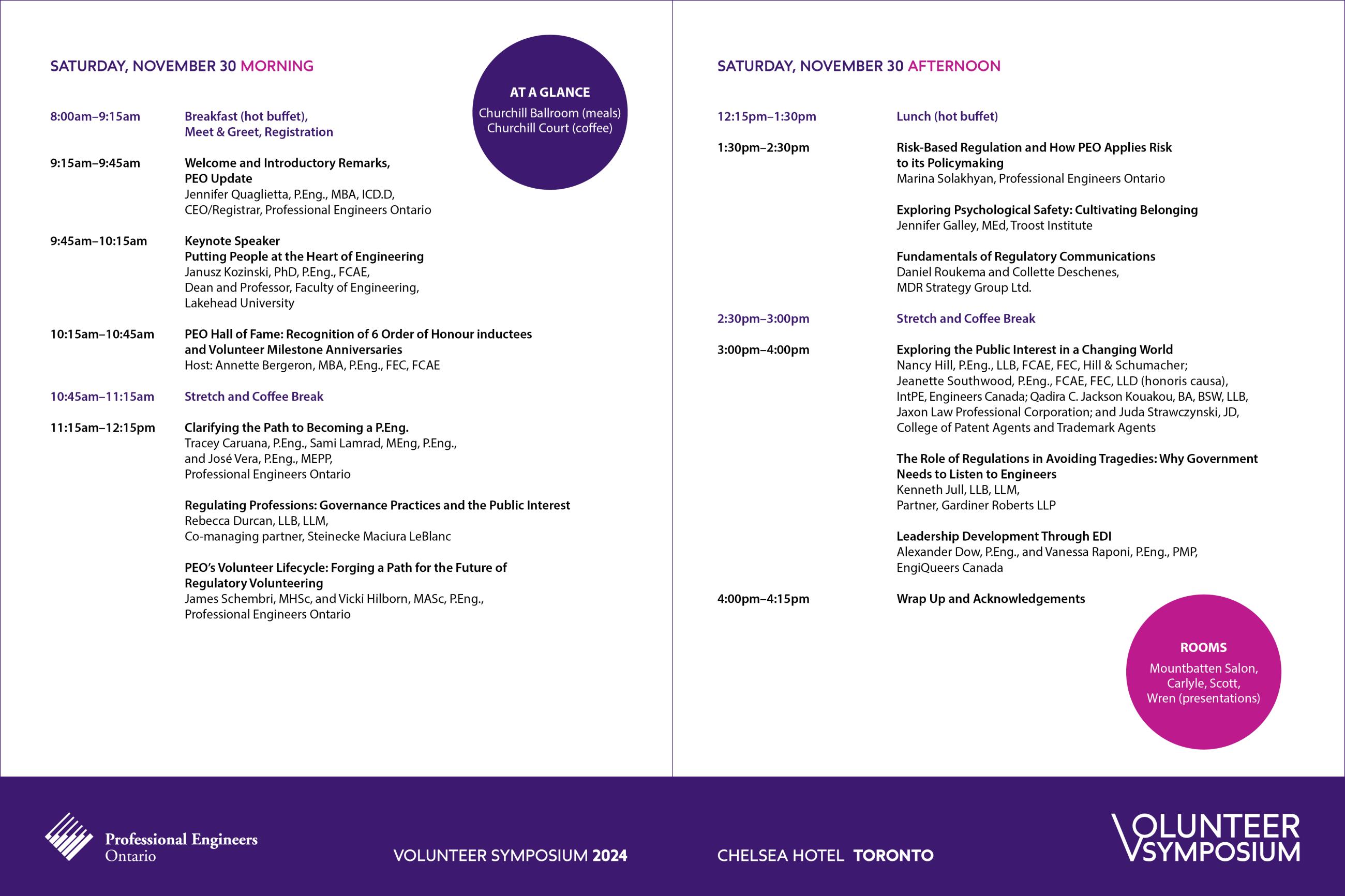 2024 Volunteer Symposium Schedule